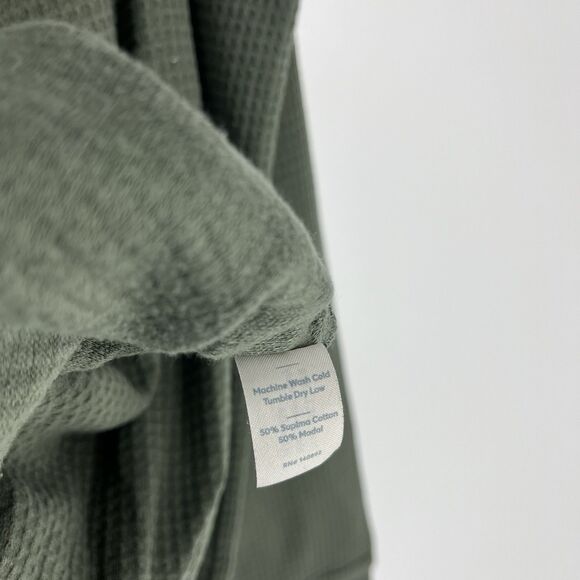 Marine Layer Shirt Size Medium Mens Green Thermal Waffle Knit Pocket Crew Neck - Picture 8 of 8